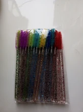 Zwellbe-Paquete de 25/50 Uds. De cepillo para maquillaje de pestañas, desechables, con mango de diamante, varitas de rímel, utensilio de extensión de pestañas