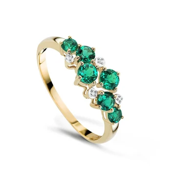 

Gold ring with emeralds and diamonds VALTERA 585 sterling silver