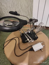 Lupa de soldadura con luz LED, lente auxiliar de 3.5X-12X, lupa de escritorio con Clip auxiliar, reparación de soldadura a tres manos