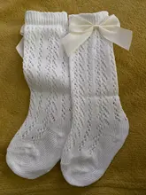 Calcetines de malla de algodón transpirables para bebés, medias de tubo medio para recién nacidos, calcetines de estilo español hasta la rodilla, 3/4