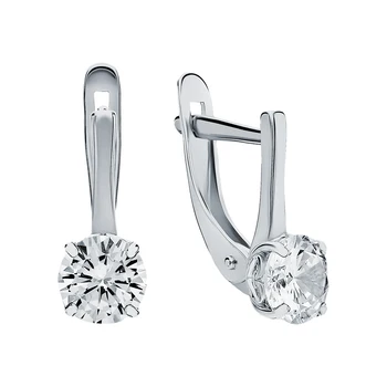 

Silver earrings with cubic zirconia sunlight sample 925 test