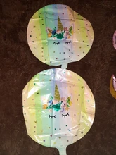 Unicorn Party Balloon Number Globos Rainbow Birthday-Party-Decorations Gradient Kids