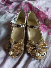 Zapatos de cuero de princesa ULKNN para niñas, zapatos de tacón alto, de tacón alto, para niñas, con nudo mariposa, azul, rosa, Plata