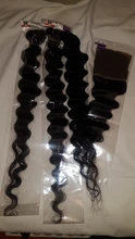 Mechones de ondas profundas sueltas 32 34 36 38 40 pulgadas, cabello Remy peruano Frontal, 3/4 mechones con cierre y Frontal negro Natural