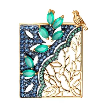 

Sokolov pendant in Gold with agate and cubic zirconia, fashion jewelry, gold, 585, women's male, pendants for neck women