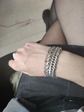 NEHZY-pulsera de plata de ley 925 para mujer, joyería de moda de alta calidad, pulsera simple cuadrada retro de 20CM de longitud