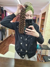 Ídolo de moda Afro rizado pelo sintético resistente al calor, paquetes de pelo de onda profunda extensiones marrón 2 unids/lote 26 pulgadas de la armadura del pelo