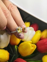 De Lujo mujer chica de cristal anillo de piedra de circonia cúbica bohemios plata Color blanco rosa amarillo anillo promesa anillos de compromiso para las mujeres
