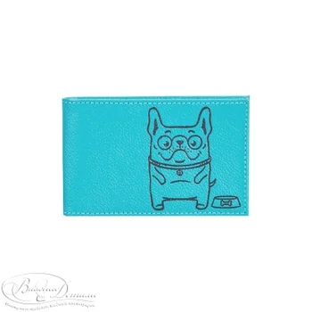 

ASKENT визитница стильная 100% натуральная кожа V 38 CH-TR бирюзовый цвет