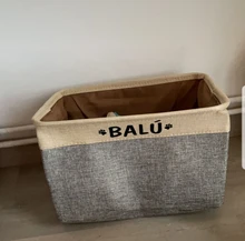 Caja de almacenamiento personalizada para mascotas, cestas de almacenamiento para perro, ropa, juguetes para perros, sin olor, impresión gratuita, nombre de Perro con pata bonita