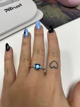 Huitan-anillo cuadrado de piedra azul para mujer, accesorios sencillos minimalistas, sortija, banda, joyería Anillos De Compromiso elegantes