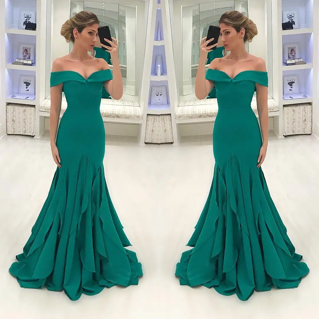 HONGFUYU Выпускные платья с открытыми плечами Aqua Azul Sereia Vestidos de Baile Festa вечернее платье русалки Vestido вечернее платье Babados