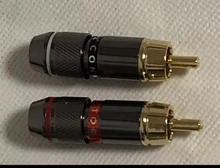 RCA Male Cable Plug-Adapter Rca-Connector Black Gold-Plated Support 6mm Red Super-Fast