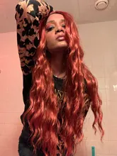 Peluca larga rizada de moda para mujeres negras, resistente al calor medio pelo negro, peluca sintética de fibra para Cosplay