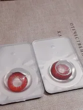 Lentillas para Cosplay de Halloween, lentes de contacto de Color avellanado, azul y rojo, 1 par (2 uds.)