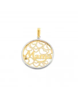 

Pendant two-tone Gold Breast circon with Hearts