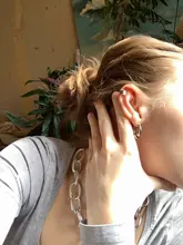 Simple creativo piercing oreja esposas Punk de acero inoxidable de Color oro y plata pendientes de Clip pendientes largos aretes pendientes mujeres hombres pendientes Hip Hop Brincos