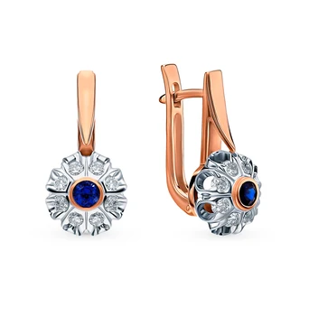 

Gold earrings with sapphires and diamonds sunlight sample 585