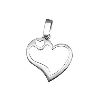 

Pendant Sterling silver heart 925m 19mm. Brightness openwork women