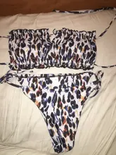 Bandeau Swimsuit Bikini-Set Beachwear Pleated Mini Thong Female Women 