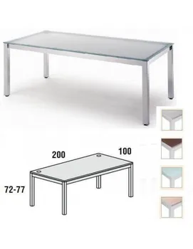 

TABLE EXECUTIVE ROCADA 200X100 CM STRUCTURE GRAY AND BOARD IN CRYSTAL