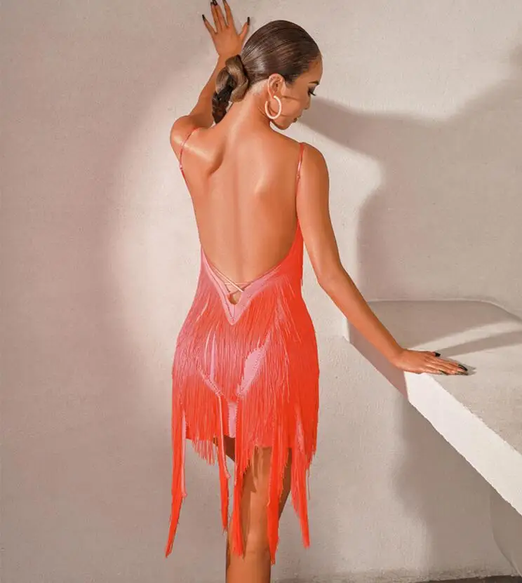 Dance Dress Dance Skirt ZYM fringe pink brown black orange sexy fringe latin dress sexy latin competition Salsa Cha Cha Samba Rumba dress 2205