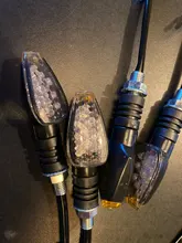 Intermitentes LED universales para motocicleta, indicador de luces intermitentes cortas, accesorios de Color ámbar, Uds.