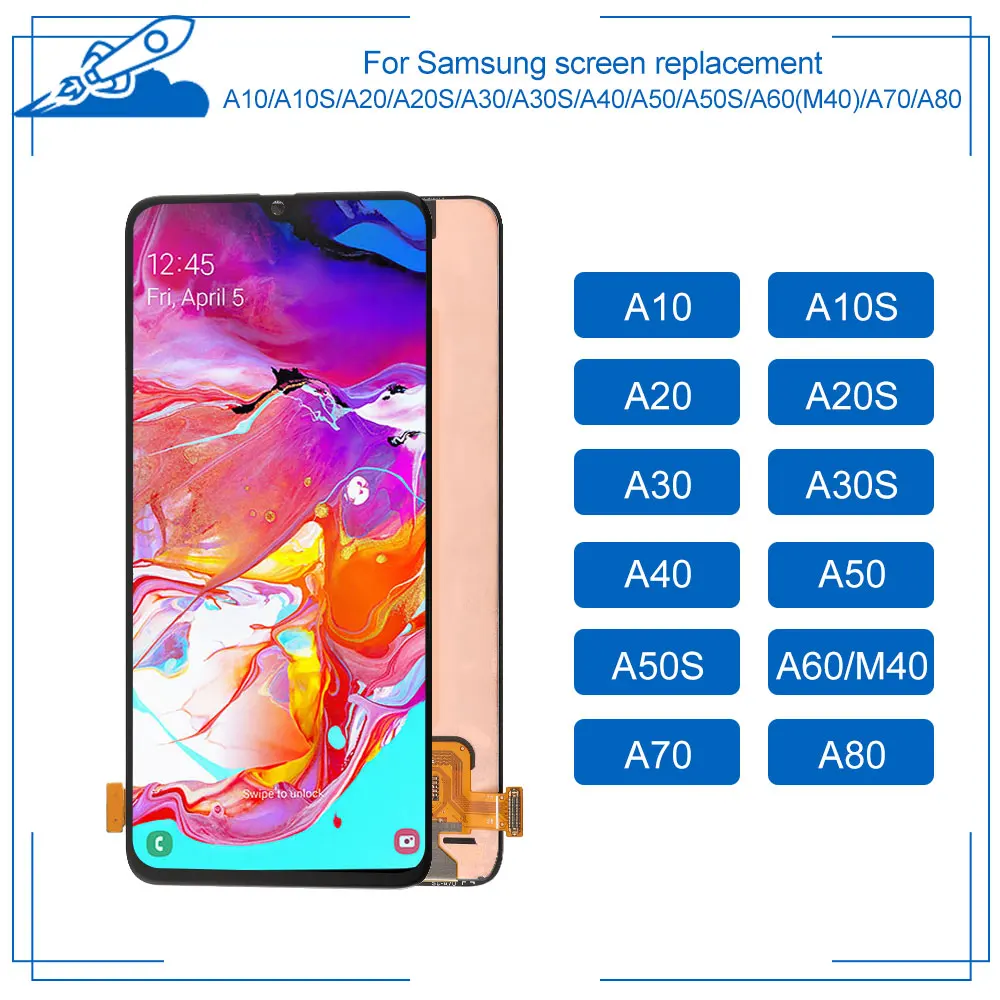 OEM AMOLED для Samsung Galaxy A10 A10S A20 A20S A30 A30S A40 A50 A50S A60 M40 A70 A80 ЖК дисплей с сенсорным экраном