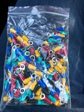 50 Uds RV1.25-4 terminal de anillo aislado eléctrico Alambre de crimpado conector AWG 22-16