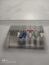 Caja de almacenamiento de plástico con 20 ranuras para broca de uñas, contenedor de cortadores para manicura, accesorios para uñas, herramienta artística