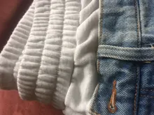 Loose Trousers Fit-Pants High-Waist Women Fashion Denim EAM Spliced Knitting Tide Autumn