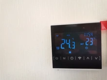 Controlador de temperatura con pantalla táctil, termorregulador, luz trasera negra, termostato de pared eléctrico, WiFi, 110V, 120V, 230V