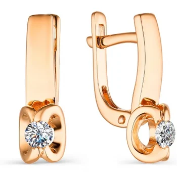 

Alcor earrings with 2 diamonds in red gold