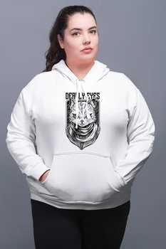 

Angemiel Wear Deadly Eyes Cat Kingdom Of White Women 'S Hooded Sweatshirt