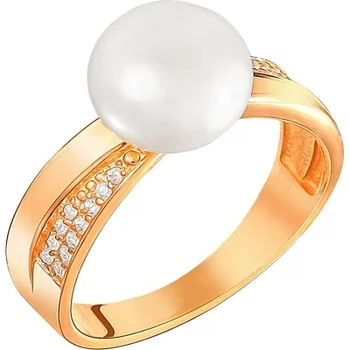 

Esthete ring with pearls and cubic zirconia silver with gilding