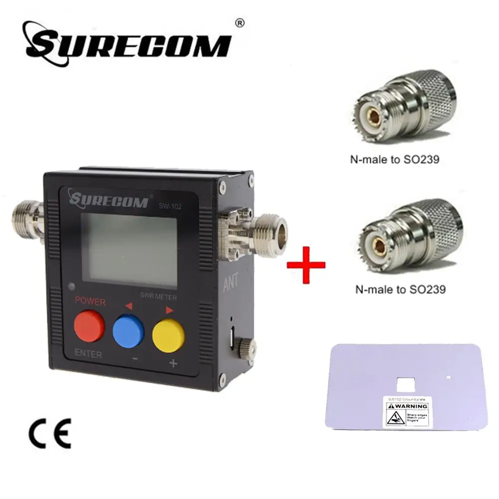 

SURECOM SW-102-VU V.S.W.R. POWER FREE SO239 ADAPTOR X2 + Ground Plate