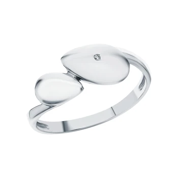 

Silver ring with diamonds sunlight sample 925