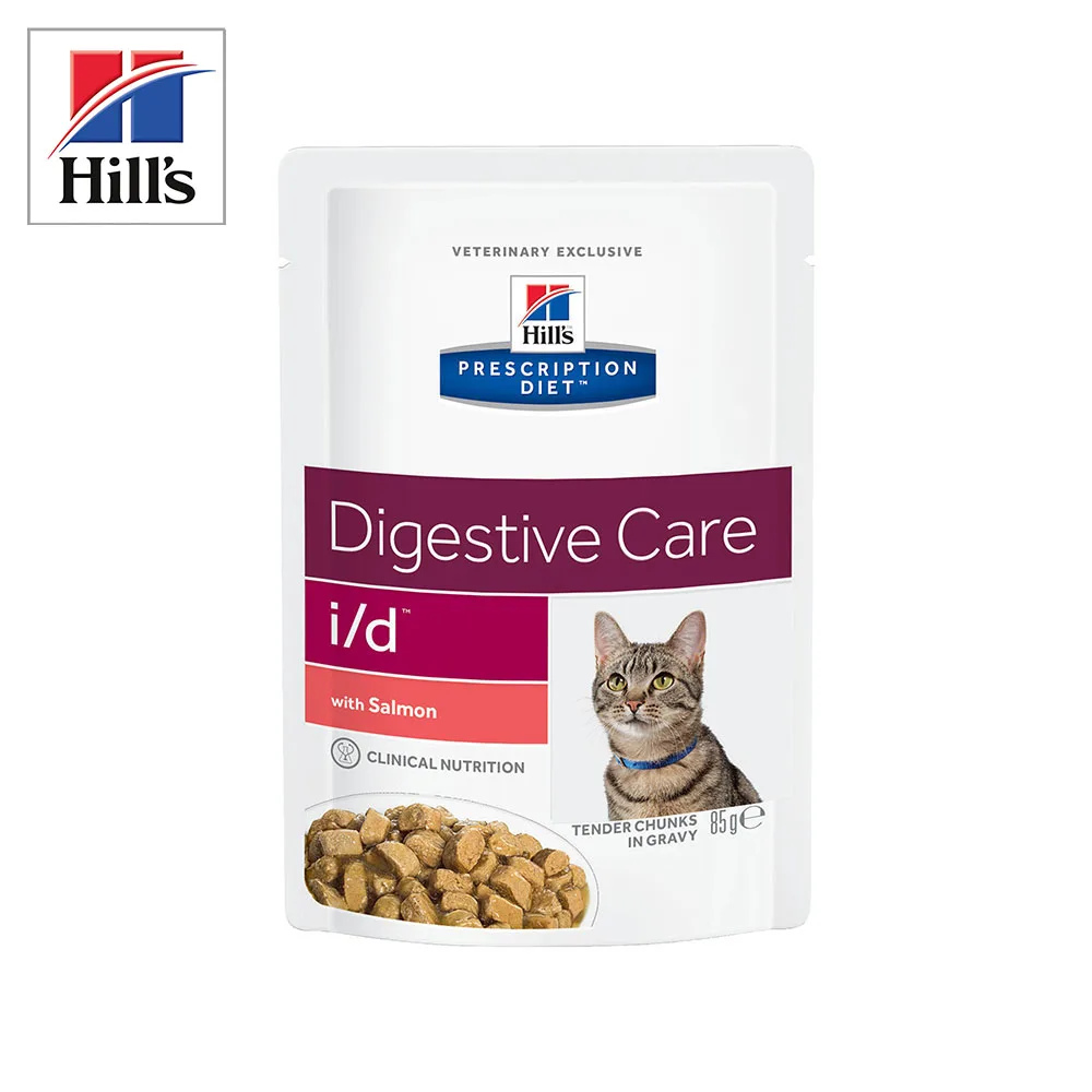 Влажный диетический корм для кошек Hill's Prescription Diet i/d Digestive Care при расстройствах пищеварения,жкт, лосось 85г*12