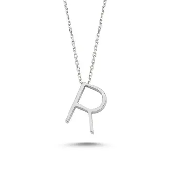 

Angemiel 925 Silver-R-Letter Ghost Pendant-Rhodium Plated