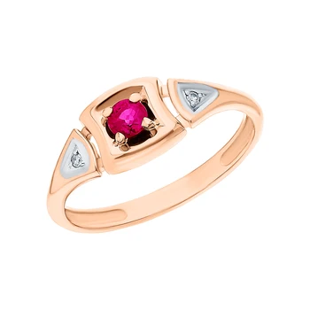 

Gold ring with rubies and diamonds sunlight sample 585