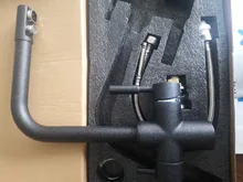 Tap Faucet-Mixer Sink Water-Purification Frap Dual-Handle Black Kitchen Rotation Letter-Design