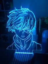Lamp Bedroom-Decor Gift Led-Night-Light Acrylic Academia Face-Design Anime Shoto Todoroki
