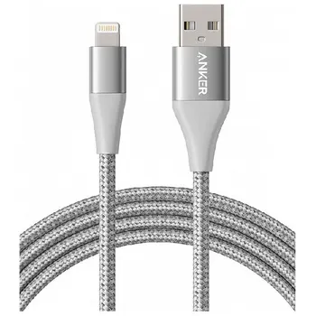 

Cable Anker PowerLine + II with Lightning connector 1.8 m. Silver One