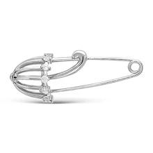 Серебряная брошь с фианитом Красная пресня 1387746Д