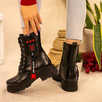 

Mica Black Patent Leather Women 'S Boots, Bright Color, Biker, Gothic, Soldier, Army, Postal, Lace-Up and Zipper, Thermo Soles , Shoe , Sneaker , Heel , Prada , Bag , Booty , Platform