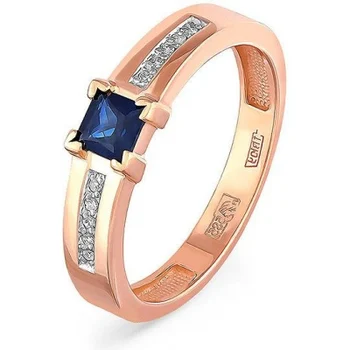 

Kabarovsky ring with sapphire and diamonds in red gold