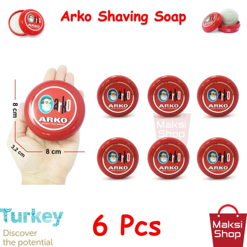 

Arko Shaving Soap 90 g * 6 Pcs Bowl Razor Shaving Soap Abundant Foam Cleaning Easy Cleaning Easy Rinsing Face does Not irritate