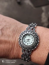 Kinel-Reloj de pulsera antiguo tibetano de cuarzo plata para mujer, pulsera de lujo, relojes de vestir para mujer, regalos de joyería de cristal
