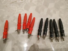 10Pcs/lot Red and Black 4mm Solderless Side Stackable Banana Plug