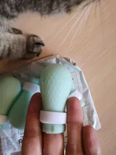 De silicona de aseo suministros Anti-arañazos zapatos para gatos ajustable Gato botas baño lavado garra zarpa de gato Protector de la cubierta